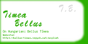 timea bellus business card